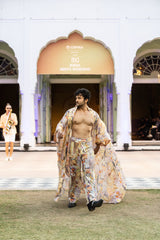 Flared Jacket with gold chunk emb