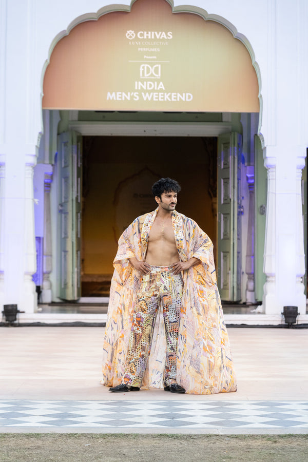 Flared Jacket with gold chunk emb