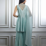 Aqua kurta sharara set
