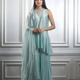Aqua kurta sharara set