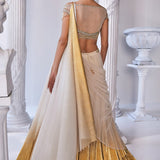 Gold Foil Draped Double Layer Lehenga