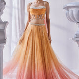 Satin Georgette Ombre Lehenga Set