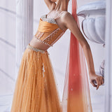 Satin Georgette Ombre Lehenga Set