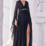 Black Chiffon Kaftan Dress