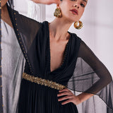 Black Chiffon Kaftan Dress
