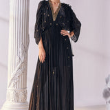 Black Chiffon Kaftan Dress