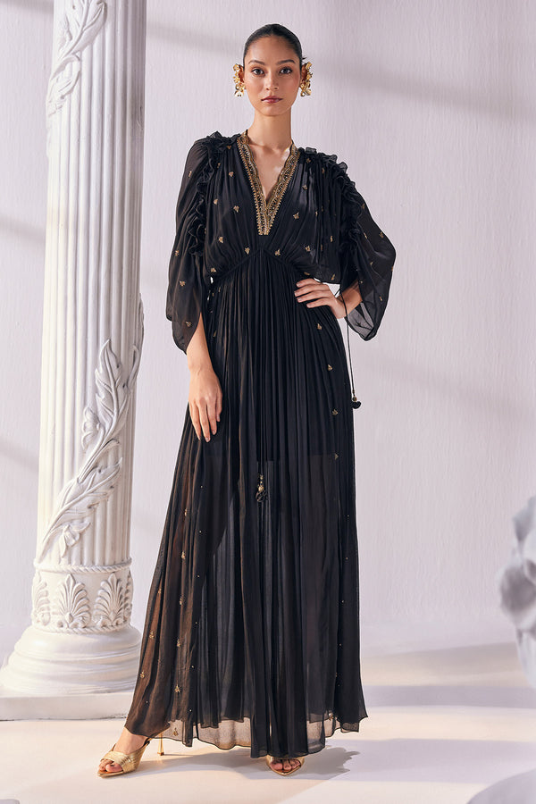 Black Chiffon Kaftan Dress