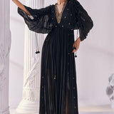 Black Chiffon Kaftan Dress