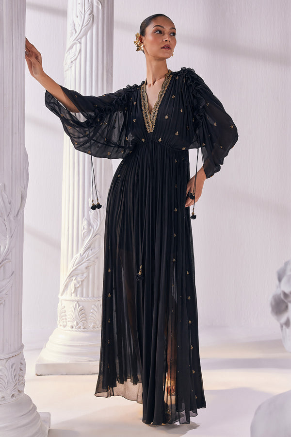 Black Chiffon Kaftan Dress