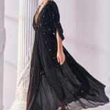 Black Chiffon Kaftan Dress