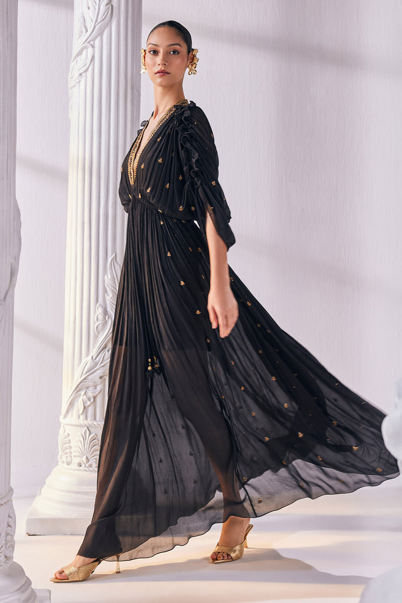 Black Chiffon Kaftan Dress