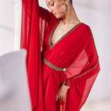Embroidered Royal Georgette Long Kaftan