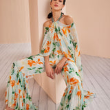 Sage Printed Halter Neck Jumpsuit