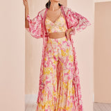 Pink Sweet Pea Printed Sharara Set