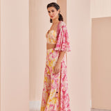 Pink Sweet Pea Printed Sharara Set