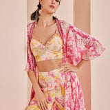 Pink Sweet Pea Printed Sharara Set