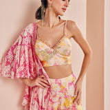 Pink Sweet Pea Printed Sharara Set
