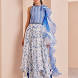 Blue Periwinkle Floral Kurta Set