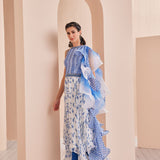 Blue Periwinkle Floral Kurta Set