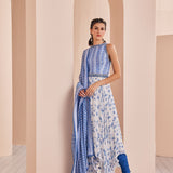 Blue Periwinkle Floral Kurta Set