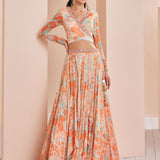 Chiffon Printed Lehenga Set
