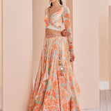 Chiffon Printed Lehenga Set