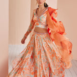 Chiffon Printed Lehenga Set