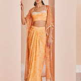 Orange Pansy Daisy Skirt Set