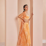 Orange Pansy Daisy Skirt Set