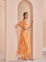 Orange pancy daisy skirt Set