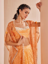 Orange pancy daisy skirt Set