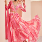 Hand Embroidered Cutout Anarkali Set