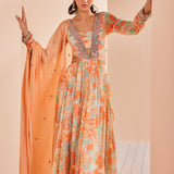 Chiffon Embroidered Anarkali Set