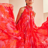 Printed Chiffon High-low Dress