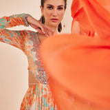 Chiffon Embroidered Anarkali Set