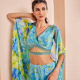 Printed Chiffon Embroidered Paneled Sharara Set