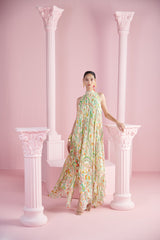 Lemon Glow Asymmetrical Embroidered Tunic Dress