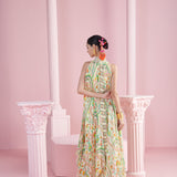 Lemon Glow Asymmetrical Embroidered Tunic Dress