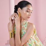 Lemon Glow Asymmetrical Embroidered Tunic Dress