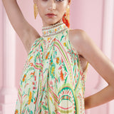 Lemon Glow Asymmetrical Embroidered Tunic Dress