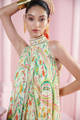 Lemon Glow Asymmetrical Embroidered Tunic Dress