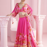 Pink Blossom Cluster Lehenga Set