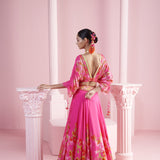 Pink Blossom Cluster Lehenga Set