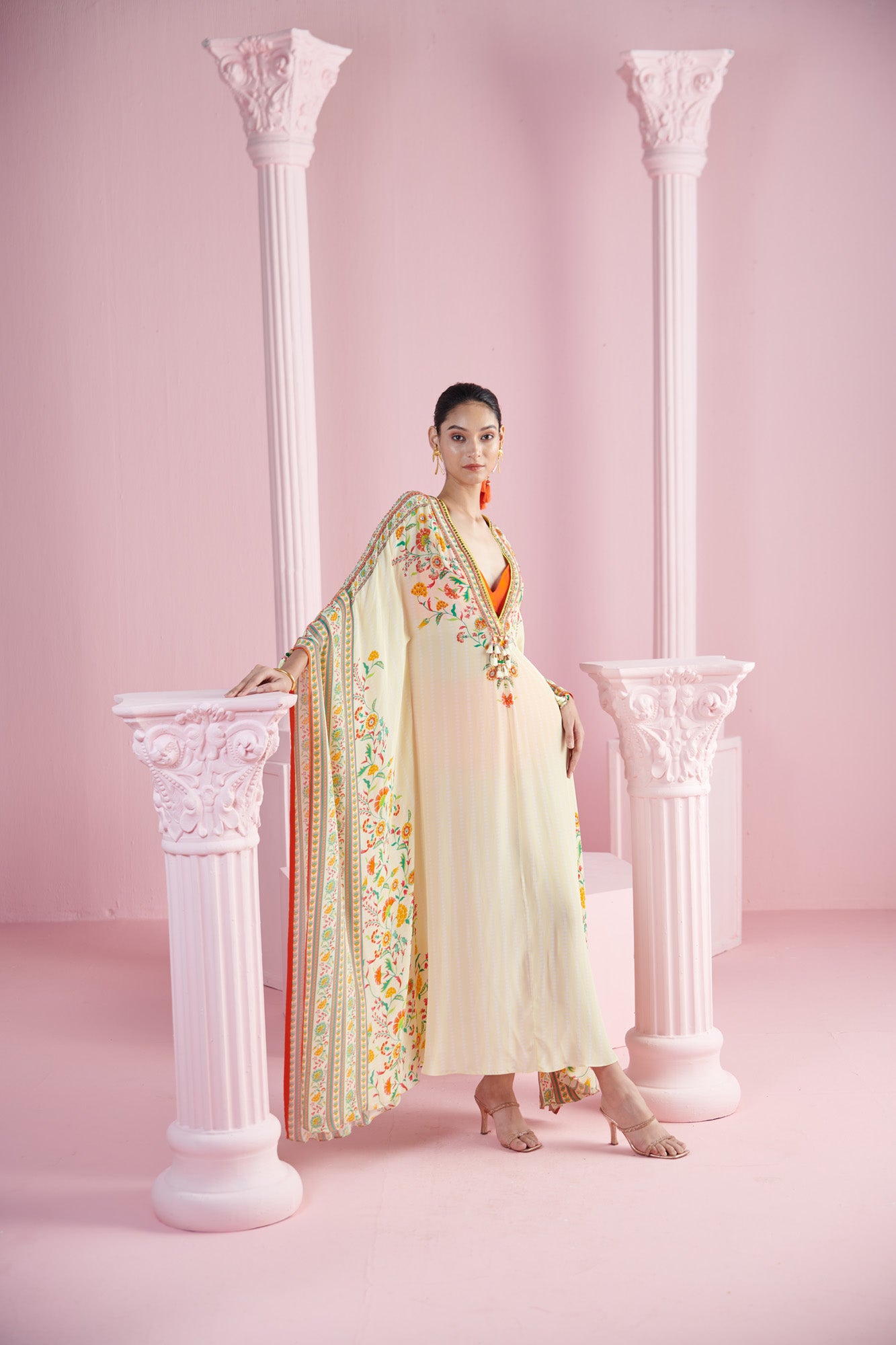 Lemon Iznik Printed Kaftan Set