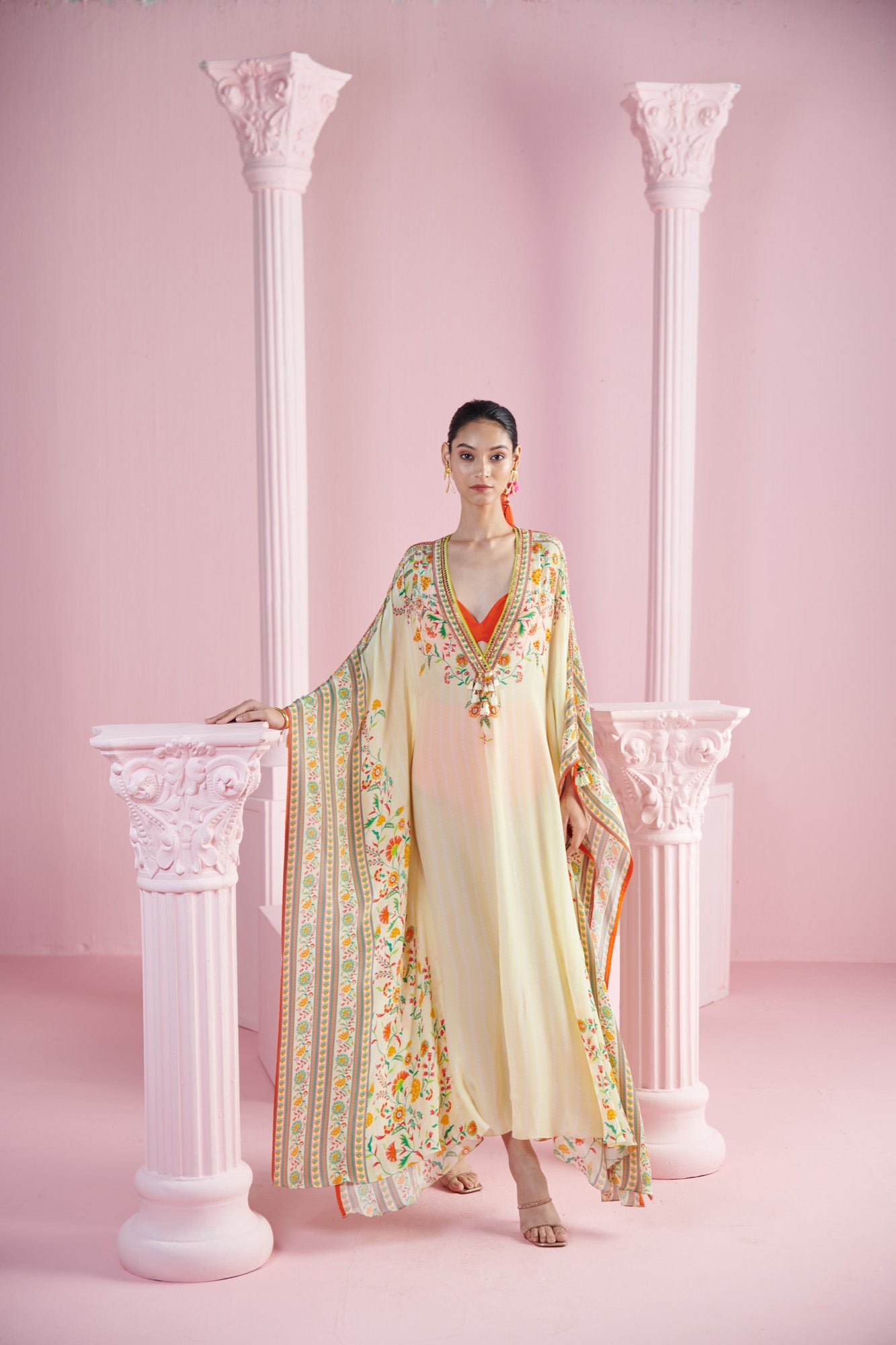 Lemon Iznik Printed Kaftan Set