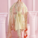 Lemon Blossom Cluster Kurta with Dhoti Pants