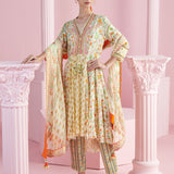 Lemon Blossom Cluster Kurta with Pants Set