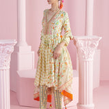 Lemon Blossom Cluster Kurta with Pants Set