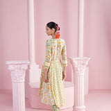 Lemon Blossom Cluster Kurta with Pants Set