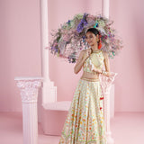 Lemon Blossom Top with Lehenga and Printed Dupatta